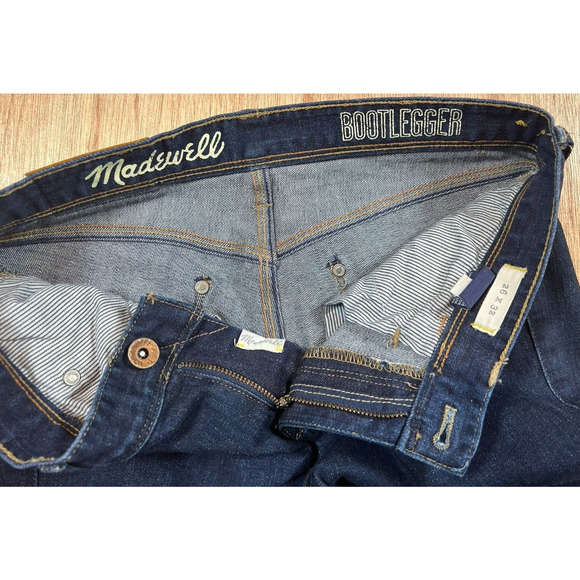 Madewell Women's Jeans Straight Bootlegger Dark Wash Denim Size 26X 32 Blue Low - Picture 8 of 15